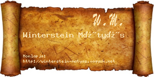 Winterstein Mátyás névjegykártya