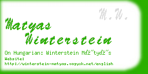 matyas winterstein business card